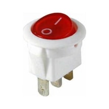 Ic-131B Yuvarlak Işıklı Anahtar On-Off 3 Bacaklı 220V Beyaz Kasa 50 Adet