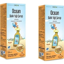 Orzax Ocean Balık Yağı Şurubu Portakal Aromalı 150ml 2 Adet