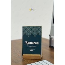Ramazan Takvimi - Ramazan Ayı Dualı - Günün Önemi İçerikli Ahşap Tutuculu Takvim , Ramazan Seti