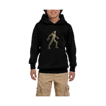 Zepplin Giyim Galaksinin Koruyucuları Groot Siyah Çocuk Kapşonlu Sweatshirt