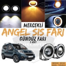 Fiat Fiorino 2008-2023 Uyumlu Üniversal Mercekli Angel Sis Farı Metal Su Geçirmez 76 Mm Turu Halkalı Gündüz Farı Sis Farı 54934038