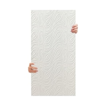 Tink 3d Kendinden Yapışkanlı Duvar Kağıdı Yeni Nesil Akustik Keçe Panel Dalgalı Desen 52x98 Cm Beyaz, 10 Adet 5 M²