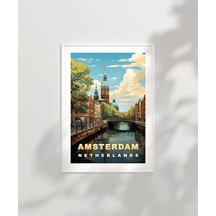 Çerçevesiz Poster Amsterdam In İkonik Kanalları