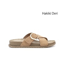 Gönderir Gönderi R Kadın Bej Nubuk Çapraz Bantlı Hakiki Deri Terlik Dyza83042017