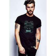 Escope Stallone Baskılı Siyah Erkek Tshirt