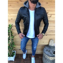 Oliggopol Erkek Deri Mont Ceket Beckham Model 2019 New Season.Vol.29 Siyah