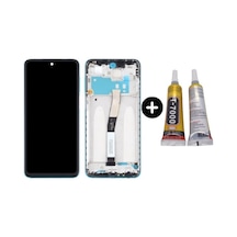 Xiaomi Redmi Note 9s Uyumlu Çıtalı Lcd Ekran Dokunmatik Mavi + B7000