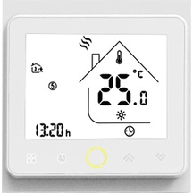 Urbannest İki Borulu Akıllı Oda Termostatı Dijital Programlanabilir Sıcaklık Kontrol Cihazı Klima İçin Bac-002al Beyaz