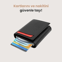 Viscoshy Rfıd Korumalı Kızaklı Cüzdan Seyahat Cüzdanı Siyah