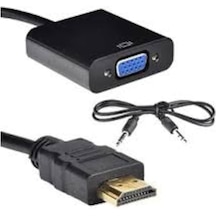 Hdmi To Vga Kablo Çevirici Dönüştürücü Kablo + Ses Kablo Destekli (500017974)