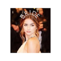 Bekarlığa Veda Mega Boy Kristal Taşlı Gümüş Bride Taç Gelin Tacı 20x21 Cm Çok Renkli