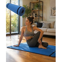 10 Mm Yoga Matı Kaymaz Yüzey Çift Taraflı Kullanım Dayanıklı Eva Fitness Minderi Siyah