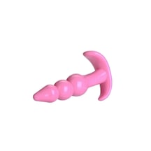 X-sense 3 Boğumlu Pembe Yumuşak Esnek Jel Malzeme Anal Plug
