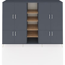 Hyperion Dolap 14 Raflı 8 Kapaklı 220x44x163 Antrasit-antrasit/ça Antrasit-antrasit/çam