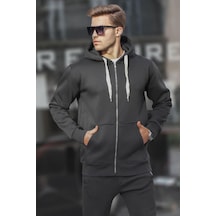 Madmext Siyah Kapüşonlu Regular Fit Erkek Sweatshirt 6140-siyah Siyah