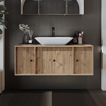 Gusto Ayaksız Lavabolu Mdf 120 Cm Çekmeceli Banyo Dolabı Atlantik Atlantik Çam