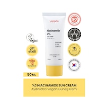 Yeppda %3 Niacinamide İçeren Aydınlatıcı Vegan Güneş Kremi Yeppda Niacinamide Sun Cream SPF50+ PA++++ 50ml