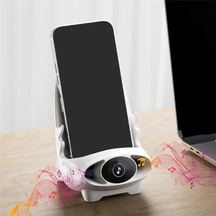 Sandalye Standı Manyetik Emişli Telefon Tutucu 15w Kablosuz Şarj Cihazı, Beyaz Beyaz