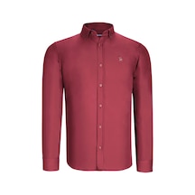 G725 DEWBERRY ERKEK GÖMLEK-DÜZ BORDO Bordo