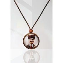 Atatürk Ahşap Kolye N11.4676 Kahverengi