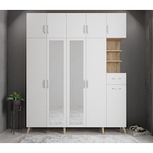 Açelya Portmanto Vestiyer Meşe Beyaz  225cm M10