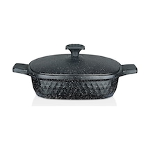 Elmas Kare Döküm Karnıyarık Tencere 26 Cm Siyah - 733368805 Siyah