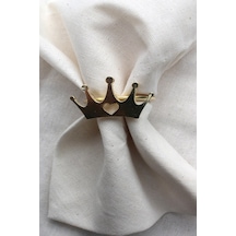 6 Adet Dekoratif Gold Queen Peçete Halkası - Napkin Ring