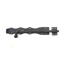 Hubrendy Kargo Antika Tarz Dekoratif Pirinç Dövme Kapı Sürgüsü - 25cm, Oksit
