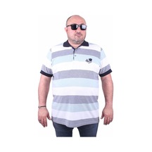 Starbattal Büyük Beden Polo Yaka Tişört 23409 Lacıvert-Lacıvert Çok Renkli