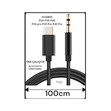 Huawei P30 Pro P20 Pro P40 Pro P30 P20 P40 Aux Kablo Type C Aux Kablo Dac Çipli Örgü Tak Çalıştır