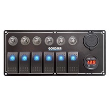 Goldsea Switch Panel 6lı Usb Voltmetre Soketli Otomatik Sigortalı 12-24v Mavi Işık