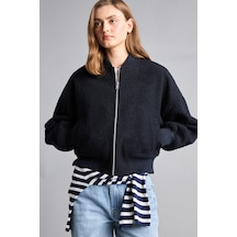 Defacto Regular Fit Fermuarlı Buklet Bomber Kaşe Kaban H3960ax26wnnv94 Lacivert-nv94
