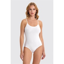 Berrak 2081 - 2082 2'li İp Askılı Kadın Çıtçıtlı Body - Zıbın - Atlet Beyaz