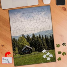 Doğanın Kalbindeki Tahta Ev 240 Parça Puzzle Yapboz Tablo-432576