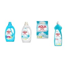 Aquabor Doğal Mineralli Sıvı Renkliler + Sıvı Beyaz + 4 Kg Beyaz + Elde Bulaşık 4 Lü Set