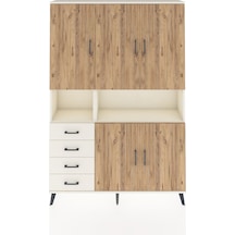 Arges Dolap 7 Raflı 4 Çekmeceli 5 Kapaklı 132x30x195 Aytaşı-çam/aytaşı Atlas Çam/aytası
