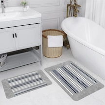 Rovigo Home Baskılı Kaymaz Taban 2 Li Banyo Paspas Takım Rvg5227-100X60-60X50 Çok Renkli