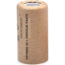 Supex SP2000SC 2000 mAh 1.2 V SC Ni-CD Kağıt Şarj Edilebilir Pil 2'li