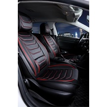 Tr Citroen C5 İle Uyumlu Lüx Deri Oto Koltuk Kılıfı Ön Arka Takım Eagle Siyah Kırmızı Genel