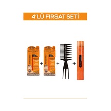 Fontenay Saç Şekillendirici Pudra Toz Wax Ultra Strong + Şekil Tarak'ı 2 + Saç Spreyi  400ML 4'lü Set