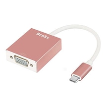 Benks Type-C to VGA Dönüştürücü Adaptör USB 3.1 1080p 10 Gbps ZORE-218016 Rose Gold