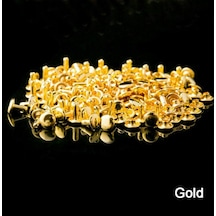 50 Takım 6-12mm Çift Taraflı Perçin Yuvarlak Çift Kapaklı Perçin Deri El Sanatları Saplama Onarım Aracı Dıy Seti 12x10mm Gold