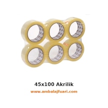 Akrilik Koli Bandı 45 Mm X 100 M Şeffaf 6'lı Paket