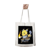 Art Hediye The Last Airbender Pikachu Pokemon İki Tarafı Kalıcı Baskılı Yıkanabilir Okul Plaj Omuz Bez Çantası Çok Renkli