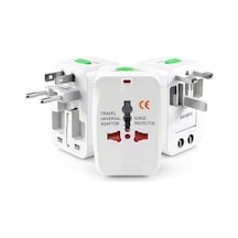 Coverzone Akım Korumalı Universal Fiş Çoklu Priz Cv640 Priz Çevirici Dönüştürücü Kompakt Tasarım Amerikan Fişi, İngiliz, Türkiye 125v - 250v 13a Beyaz