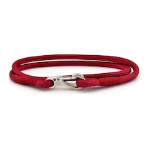 Bordo Paracord Metal Kanca Iki Sira Sarma Erkek Bileklik M011M Çok Renkli