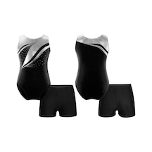 Siyah Dans Jimnastik Giysileri Kolsuz Yuvarlak Boyun Parlak Rhinestone Dekor Leotard Ve Şort Çocuklar Kızlar Için Set Siyah Siyah Dans Jimnastik Giysileri Kolsuz Yuvarlak Boyun Parlak Rhinestone Dekor Leotard Ve Şort Çocuklar Kızlar Için Set Siyah