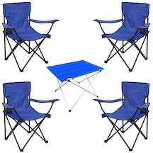 Savex 4'lü Bardaklı Katlanabilir Sandalye Ve Masa Seti - Mavi Dy.001