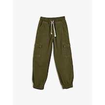 Koton Kot Pantolon Beli Ve Paçası Lastikli Pamuklu - Jegging Jean Haki 5wkb40022td Haki