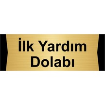 Ilk Yardım Dolabı 5x20cm Altın Renk Metal Yönlendirme Levhası